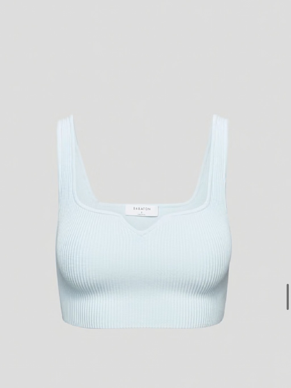 Aritzia Babaton Light Blue Ribbed Crop Tank